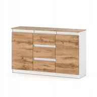 Komody - Komoda Biala Wotan z szufladami Duza Szafka Lux 120cm do Sypialni Kolor - miniaturka - grafika 1