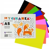 Szkolne artykuły papiernicze - Papier kolorowy SAMOPRZYLEPNY A5 WYCINANKA A5 do szkoły 8 kolorów - miniaturka - grafika 1