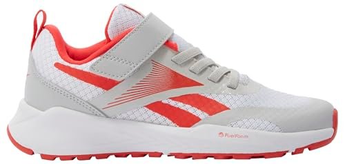 Reebok Chłopięce Energen Run Elastic Lace & Top Strap Sneaker Sneaker, Mistgrey White Energyred, 27 EU