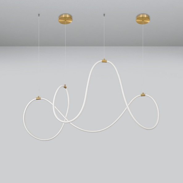 Lampa wisząca Luces Exclusivas Złota lampa wisząca Dean zwis ledowy 57W 3000K nad stół spirala