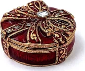 Opakowania i torebki na prezenty - Ekskluzywne metalowe pudełeczko prezentowe z kryształkami - B0118-08 - miniaturka - grafika 1