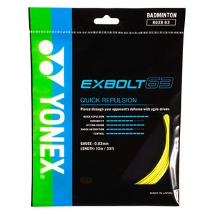 Naciąg rakiety do badmintona Yonex  Exbolt 63 Yellow (10m) - Tenis ziemny - miniaturka - grafika 1
