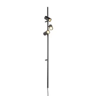 Lampy ścienne - QAZQA Kinkiet czarny z włącznikiem nożnym 3 światła - Jeana Luxe - miniaturka - grafika 1