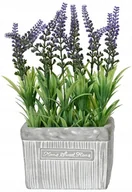 Sztuczne kwiaty - Lawenda sztuczna roślina w doniczce 13,5x7x24cm Dekoracyjna - miniaturka - grafika 1