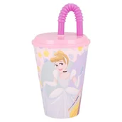 Kubki dla dzieci - Kubek Bidon ze słomką 430ml Księżniczki Disney - miniaturka - grafika 1