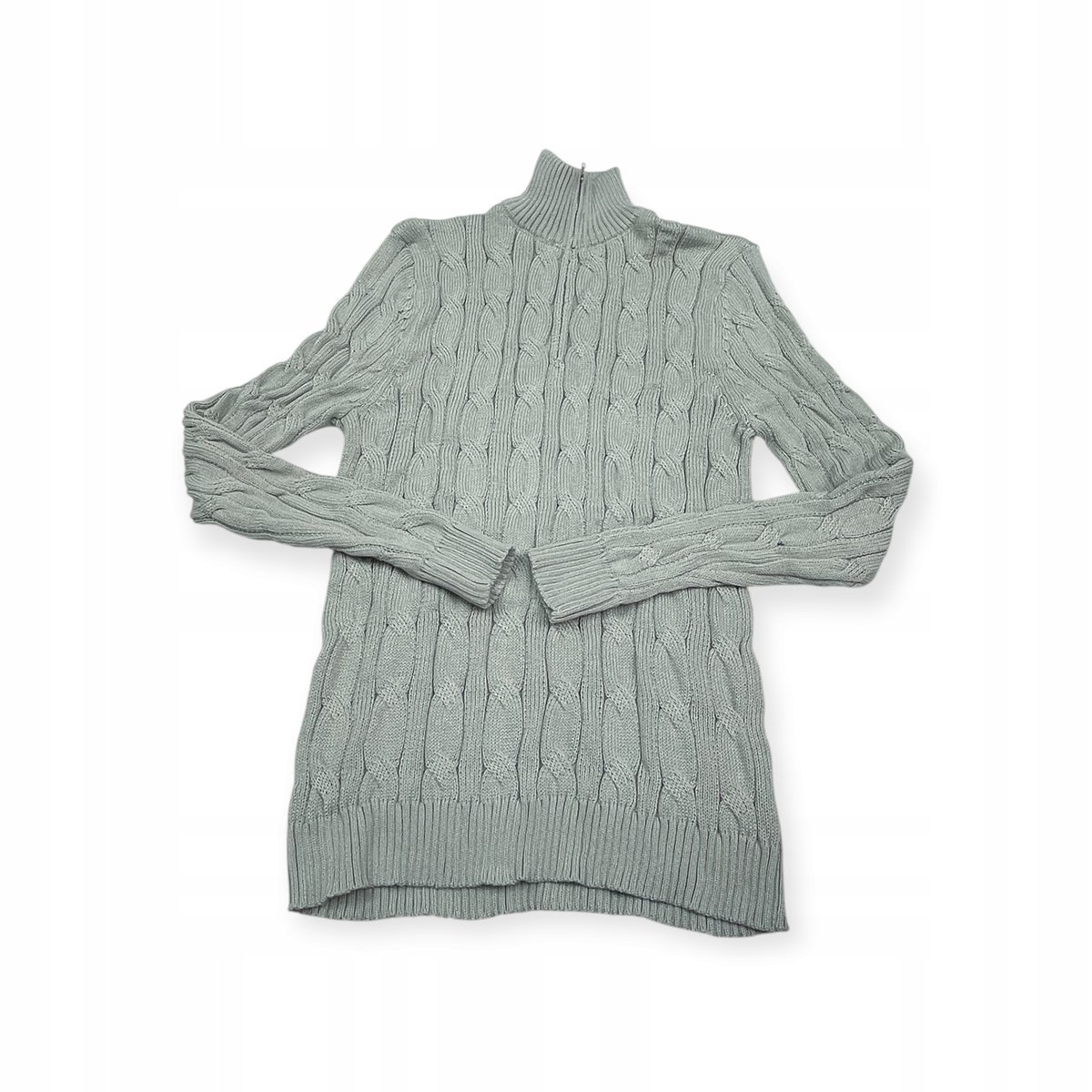 Sweter męski OLD MONEY z półgolfem Rozmiar M splot warkoczowy