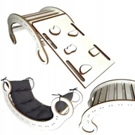 Skoczki dla dzieci - Drewniany Bujak Montessori dziecka + Poduszka + Ścianka + Zjeżdżalnia - miniaturka - grafika 1