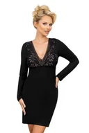 Bielizna nocna - Koszula Silvana Long Black Black, 40 - miniaturka - grafika 1