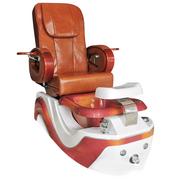 Fotele kosmetyczne - Fotel kosmetyczny elektryczny do pedicure z hydromasażerem stóp do salonu SPA brązowy - miniaturka - grafika 1