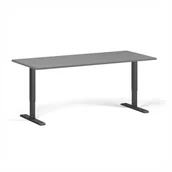 Stoły i stoliki do biura - Stół z regulacją wysokości, 1 silnik, 745 - 1235 mm, blat 1800 x 800 mm, podstawa czarna, grafitowy - miniaturka - grafika 1