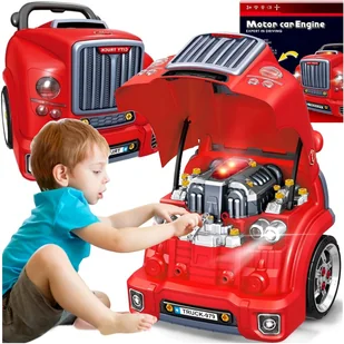 Zestaw Mechanika Dla Dzieci Silnik Do Rozkręcania Samochód Auto Warsztat Efekty - Zabawy w naśladowanie dorosłych - miniaturka - grafika 1