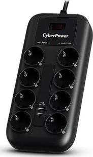 CyberPower Listwa zasilająca Professional przeciwprzepięciowa 8 gniazd 1.8m czarny P0820SUF0-DE P0820SUF0-DE - Listwy zasilające - miniaturka - grafika 1
