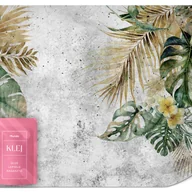 Fototapety - FOTOTAPETA NA ŚCIANĘ DO SALONU LIŚCIE MONSTERA KWIATY TAPETA BETON 250x175 - miniaturka - grafika 1