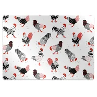 Podnóżki, podpórki, podkładki - Mata pod fotel ochrona paneli Geometria koguty 140x100 cm - miniaturka - grafika 1