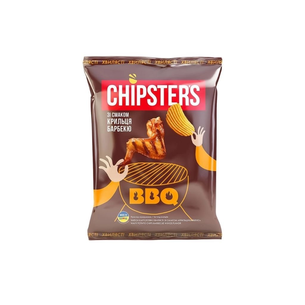 Chipsy ziemniaczane karbowane o smaku Skrzydełka BBQ 
