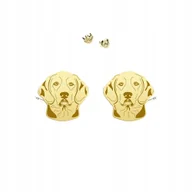 Kolczyki - Kolczyki Złote z psem Ogar Polski 925 Sztyfty Prezent Kobieta DEDYKACJA - miniaturka - grafika 1