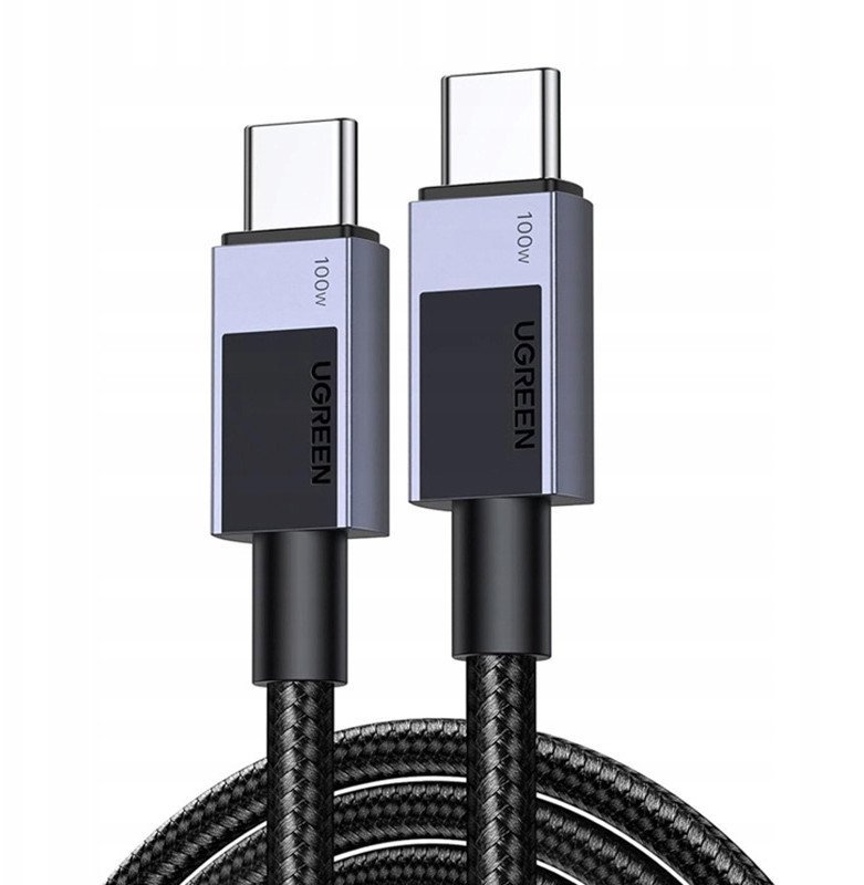 Kabel USB-C do USB-C Ugreen L512, 100W, 5A, 2m czarny