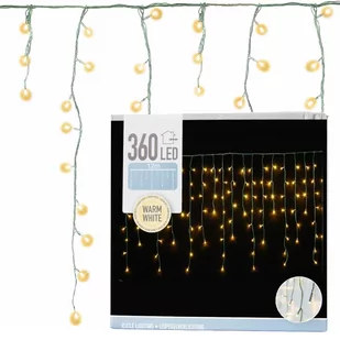 ASJ Commerce Lampki choinkowe zewnętrzne kurtyna 360 led białe ciepłe AX8401240 - Oświetlenie świąteczne - miniaturka - grafika 1