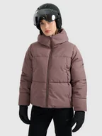 Kurtki damskie - 4F Kurtka narciarska membrana 5000 damska - brązowa L - miniaturka - grafika 1