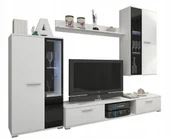 Meblościanki - Biała nowoczesna meblościanka z witryną - Naverox - miniaturka - grafika 1