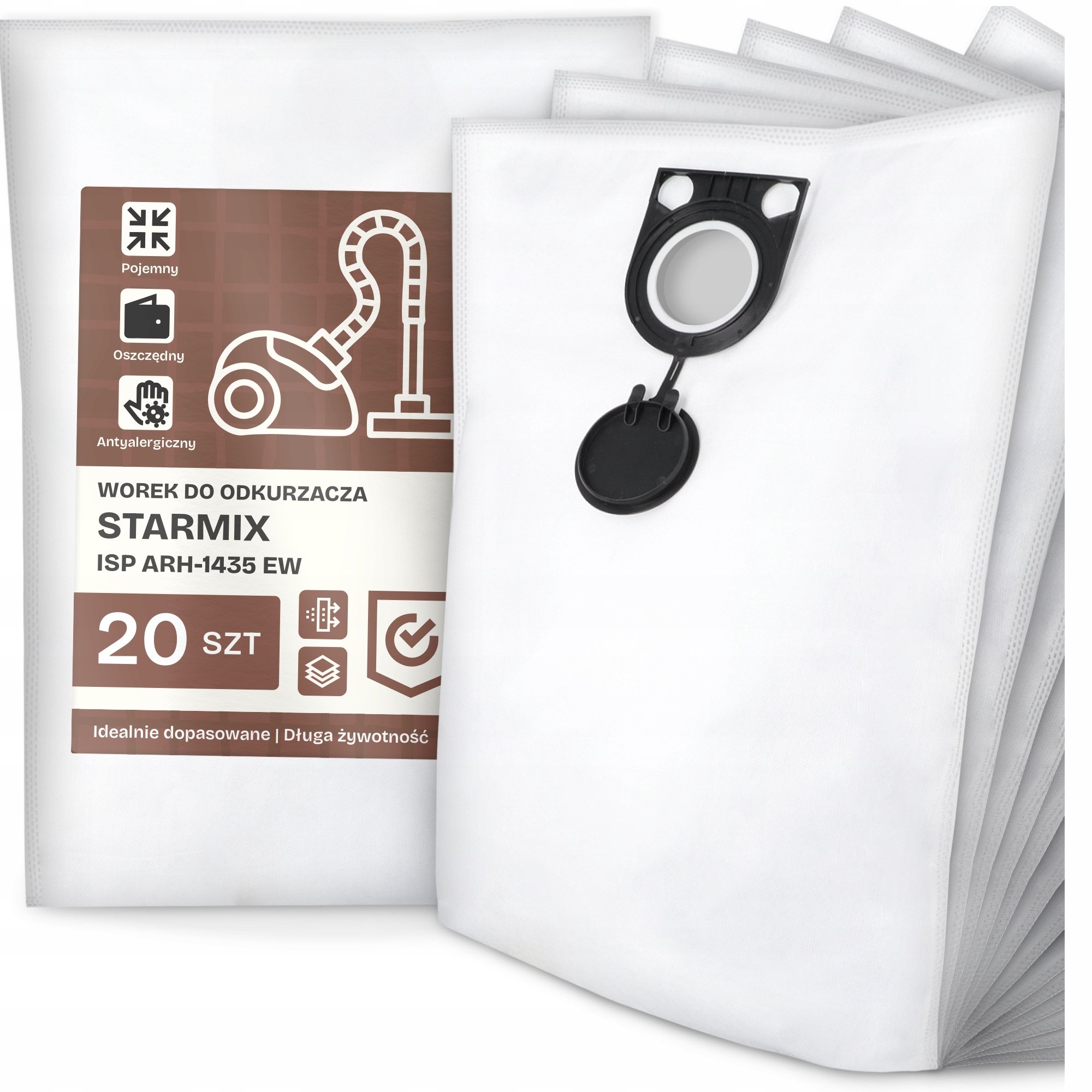 20x Worek do Odkurzacza Starmix Isp ARH-1435 Ew Syntetyczny Pojemny Duży G9