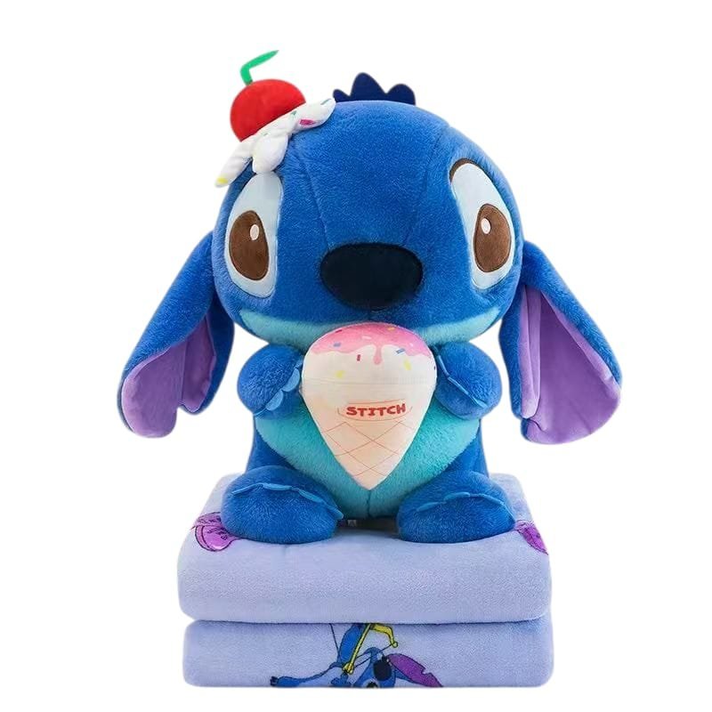 Granatowy Stich z Kocykiem w Brzuszku - Maskotka i Prezent