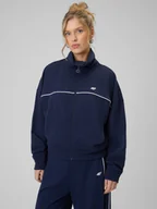 Bluzy damskie - 4F Bluza dresowa regular bez kaptura damska - granatowa XXL - miniaturka - grafika 1