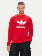 Bluzy męskie - adidas Bluza adicolor Classics Trefoil IA4855 Czerwony Regular Fit - miniaturka - grafika 1
