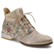 Botki damskie - Złote Botki Maciejka Eleganckie Obuwie Damskie - miniaturka - grafika 1