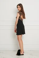 Bielizna nocna - KOSZULA NOCNA z odkrytymi plecami 02 - czarny L - miniaturka - grafika 1