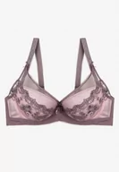 Biustonosze - Fioletowy Koronkowy Biustonosz Push Up Maddea - miniaturka - grafika 1
