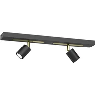 Lampy sufitowe - Czarno-złota listwa sufitowa, 2 źródła światła LX 1662 z serii RODEZ - miniaturka - grafika 1