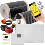 Ogrzewanie podłogowe - Folia grzewcza pod panele MISSION AIR MAL-160 W/m2 Black Silver 4 m2 (8 m x 50 cm) + regulator Gemini Biały Wi-Fi - miniaturka - grafika 1
