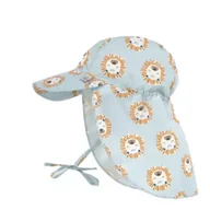 Czapeczki dla niemowląt - Lassig Czapka przeciwsłoneczna z daszkiem i osłoną karku UV80 Splash & Fun Lew powder blue, rozm. 50/51 - miniaturka - grafika 1
