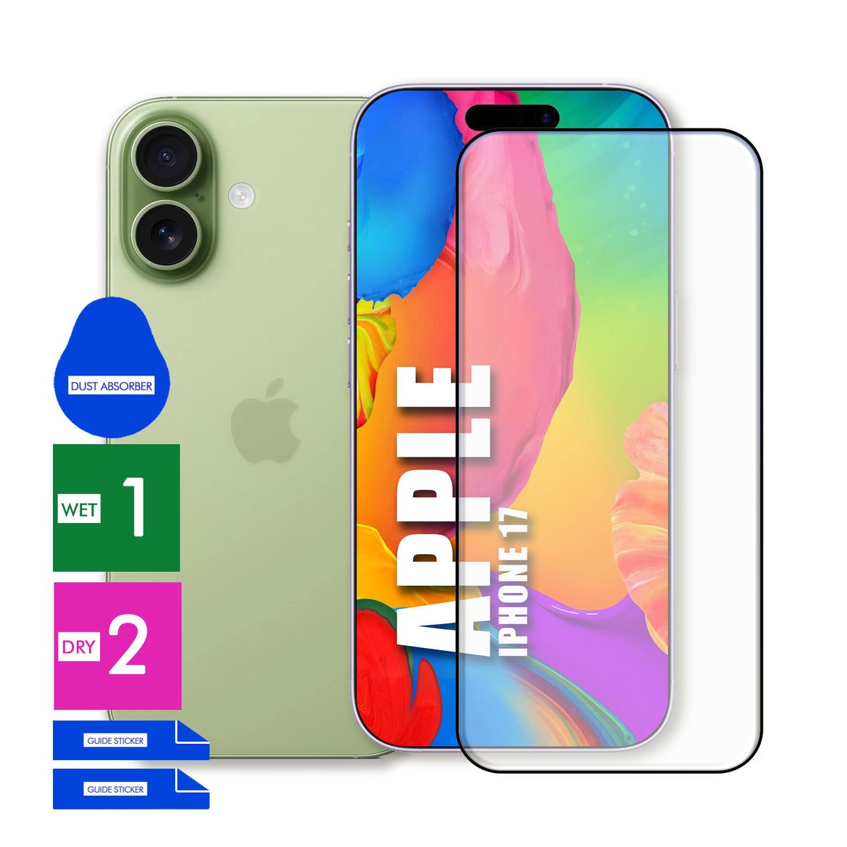 SZKŁO OCHRONNE DO APPLE IPHONE 17 HARTOWANE 9H PEŁNE CAŁY EKRAN 5D