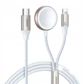 Akcesoria do smartwatchy - Szybka Ładowarka Magnetyczna Do Apple Watch 2w1 Joyroom S-iw012 30w 1,5m - miniaturka - grafika 1