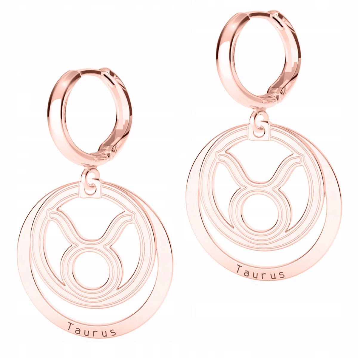 Kolczyki Pozłacane Znak Zodiaku Byk ze Znakiem Byka Taurus SREBRO 925