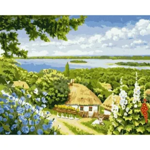 Ideyka Malowanie po numerach - Wiejski zakątek 40x50cm - Malowanie po numerach - miniaturka - grafika 1