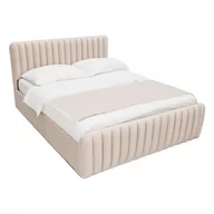 Łóżka - Łóżko tapicerowane z pojemnikiem Galla | 160x200 | Welur | Beżowy - miniaturka - grafika 1