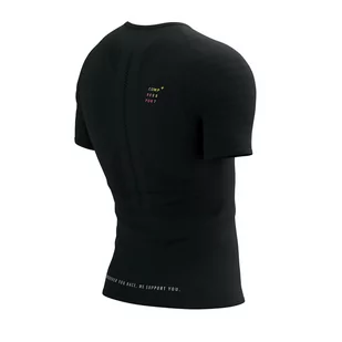 COMPRESSPORT Koszulka biegowa RACING SS T-SHIRT black/safe yellow - Bielizna sportowa męska - miniaturka - grafika 3