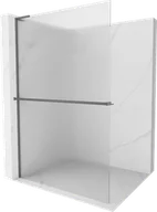 Ścianki i drzwi prysznicowe - Mexen Kioto+ L ścianka prysznicowa z półką Walk-in 90 x 200 cm, prążki, gun metal - 800-090-123-95-09 - miniaturka - grafika 1