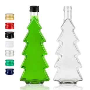 BUTELKI ŚWIĄTECZNE 5 SZT CHOINKA 500 ML NA NALEWKI ŚWIĄTECZNE ŚWIĘTA - Domowy wyrób alkoholu - miniaturka - grafika 1