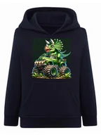 Bluzy dla chłopców - Chłopięca bluza z kapturem Dino super racer granatowa Tup Tup - miniaturka - grafika 1
