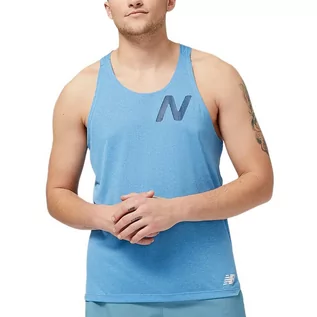 Koszulki sportowe męskie - Koszulka New Balance MT21276HBT - niebieska - grafika 1