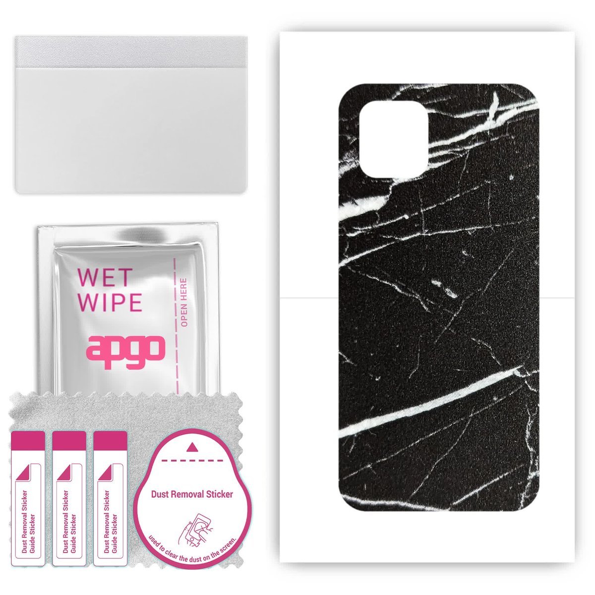 Folia naklejka skórka strukturalna na TYŁ do Samsung Galaxy A03 - Marmur Ciemny - apgo SKINS