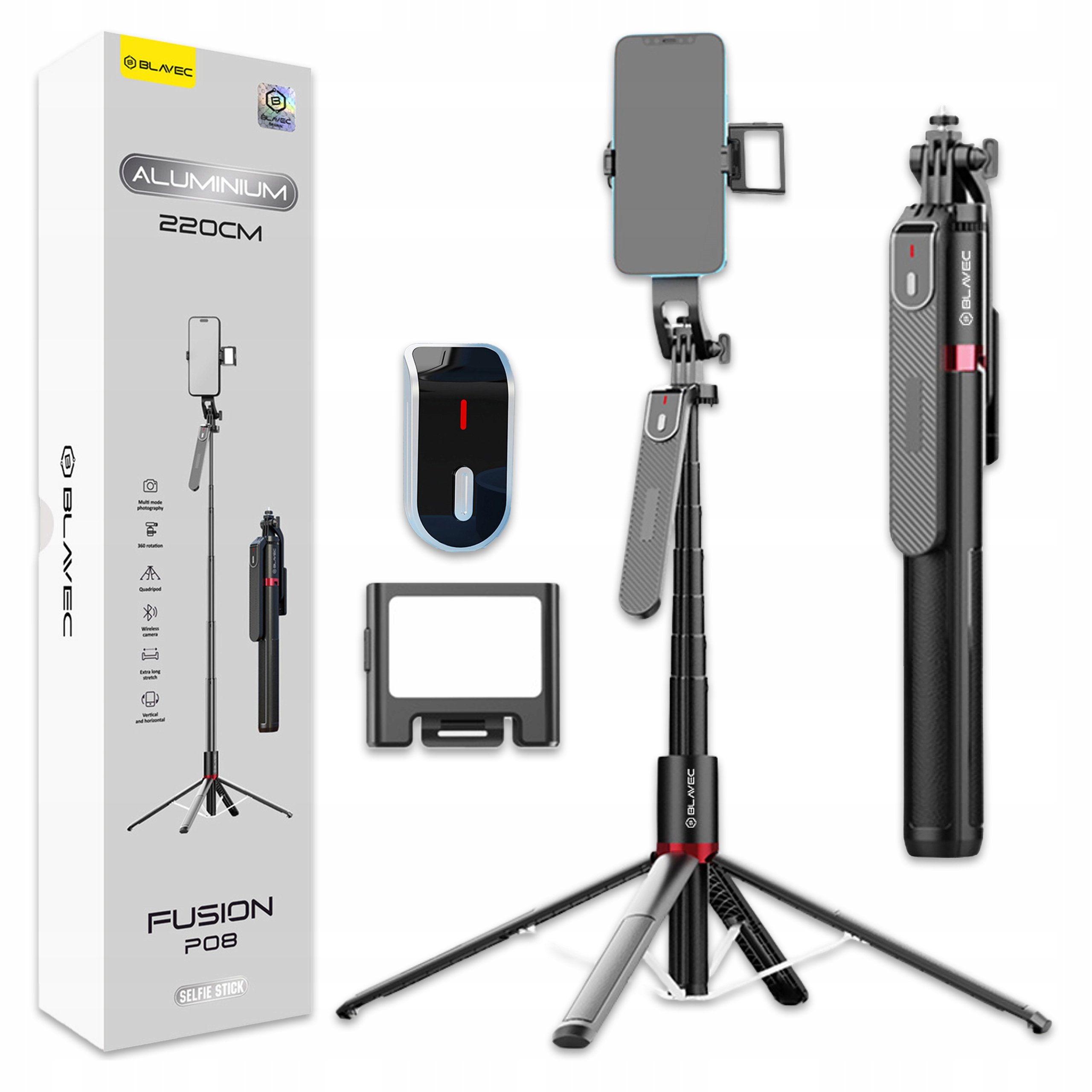 Selfie-stick Blavec P08 czarny