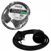 Przedłużacze i rozgałęźniki - Przedłużacz Czarny Pojedynczy 1 gniazdo 1.5m Budowlany Domowy z Uziemieniem - miniaturka - grafika 1