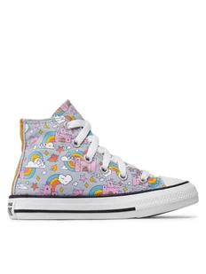 Converse Trampki Chuck Taylor All Star Rainbow Castles 372943C Niebieski - Buty dla dziewczynek - miniaturka - grafika 1