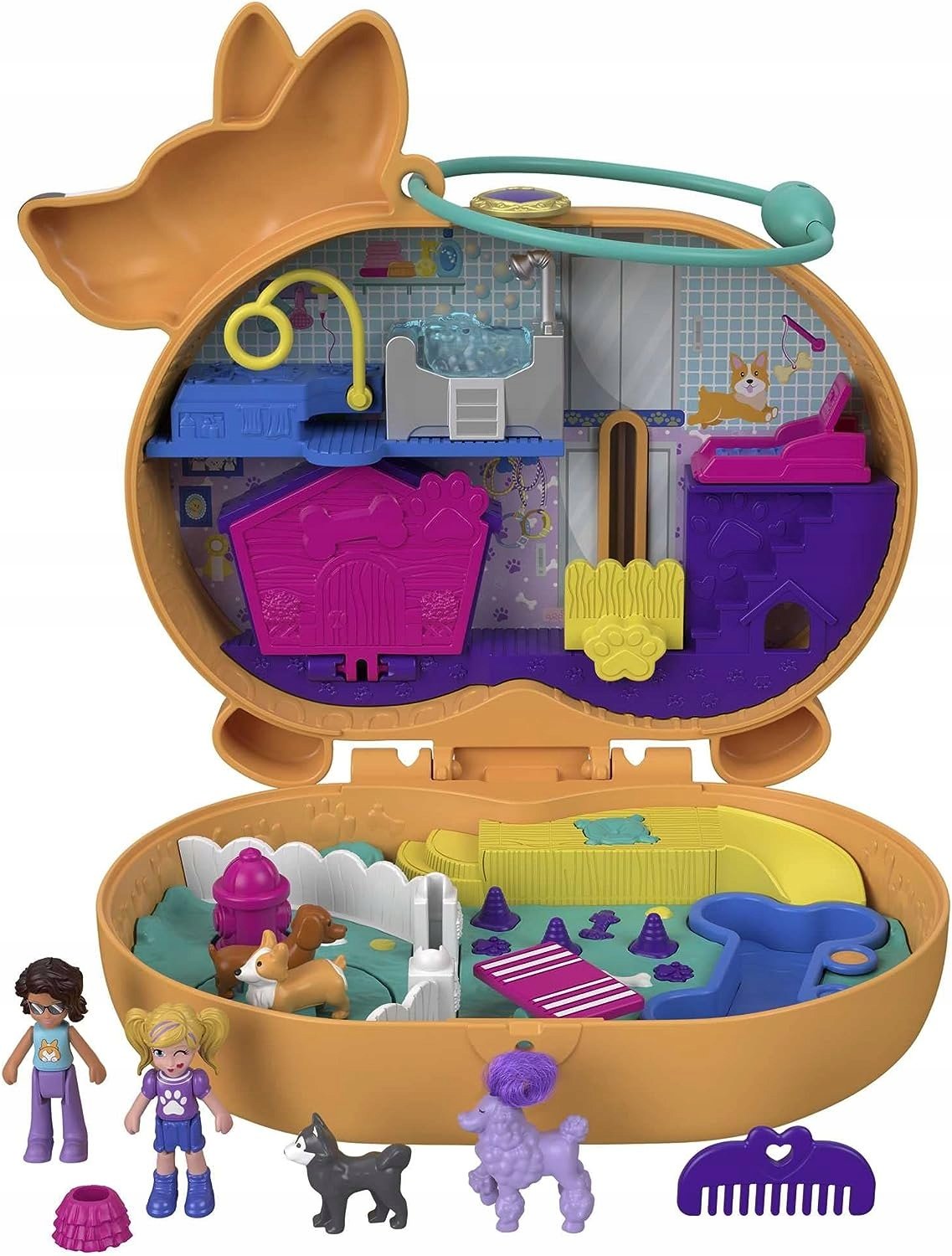 Polly Pocket Zestaw Kompaktowy Z Motywem Psiego Hotelu Lalki Akcesoria