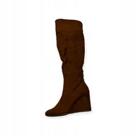 Kozaki damskie - Wsuwane kozaki damskie koturn Massimo 40 - miniaturka - grafika 1